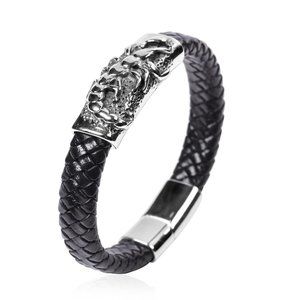 Leather Braided Strand Scorpio Men's Bracelet